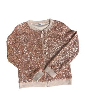 Epic Threads Gold Sequin Jacket zip up